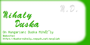 mihaly duska business card